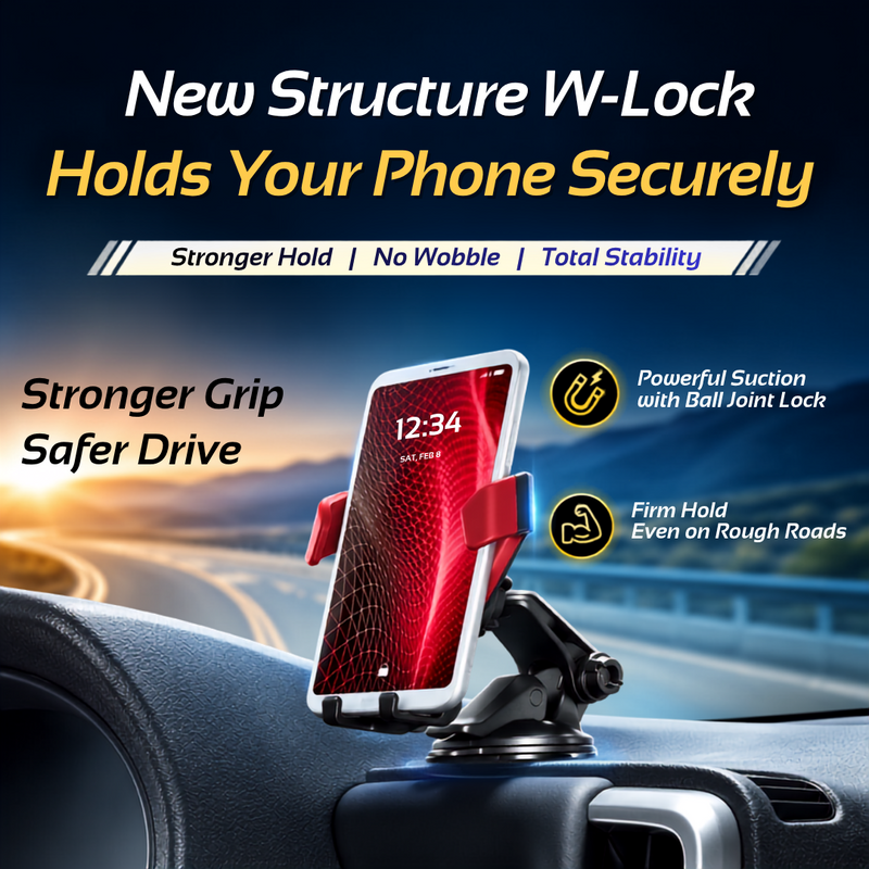 CARMATE SA32 Car Smartphone Holder, Dashboard, Suction Cup Mount, Easy to Hold with One Hand, Wing Catch, Red