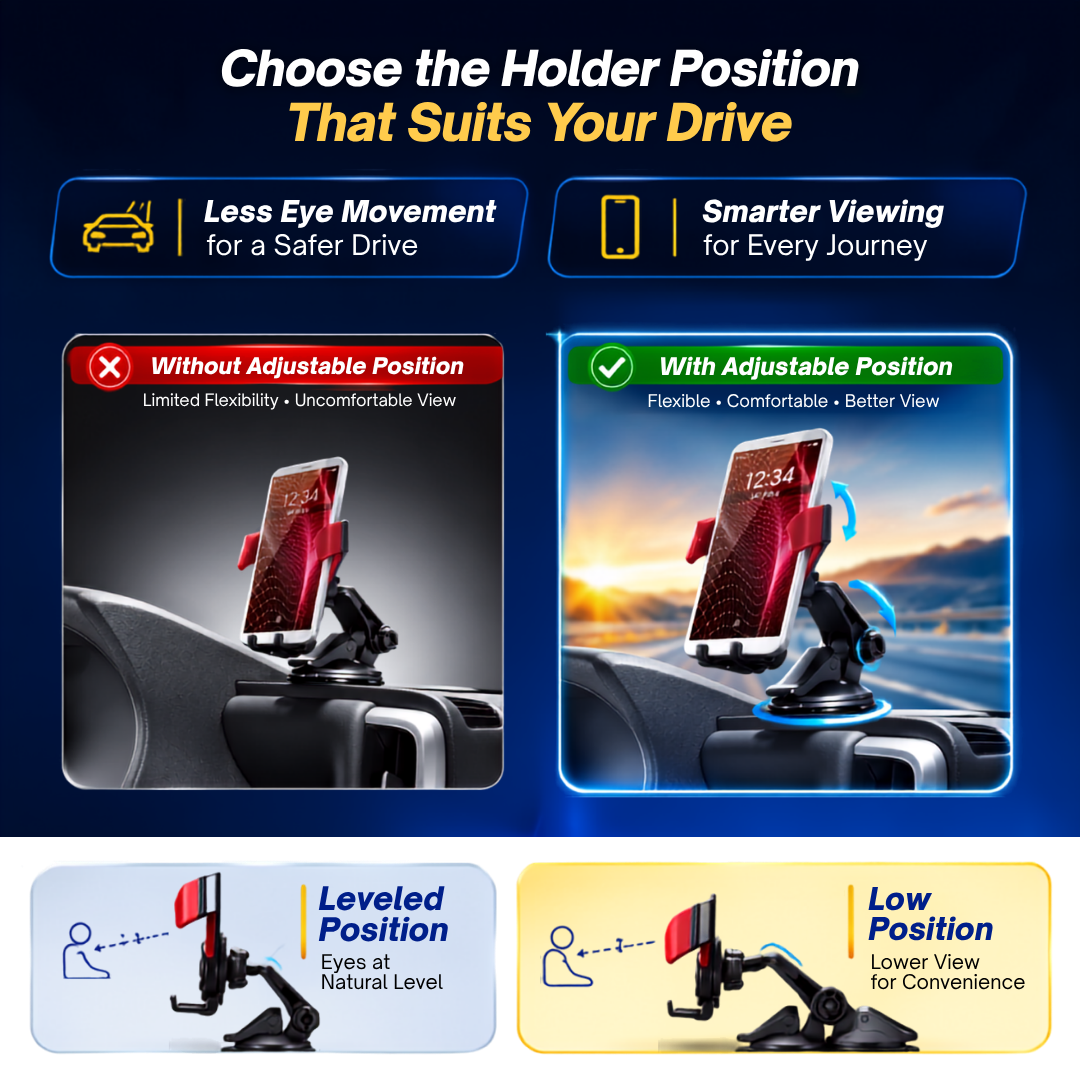 CARMATE SA32 Car Smartphone Holder, Dashboard, Suction Cup Mount, Easy to Hold with One Hand, Wing Catch, Red