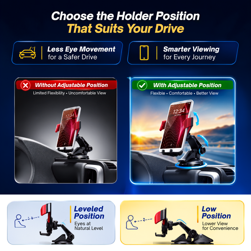 CARMATE SA32 Car Smartphone Holder, Dashboard, Suction Cup Mount, Easy to Hold with One Hand, Wing Catch, Red