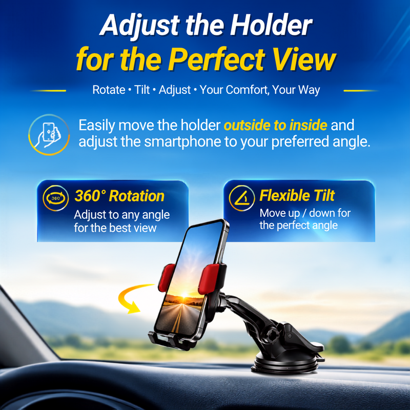 CARMATE SA32 Car Smartphone Holder, Dashboard, Suction Cup Mount, Easy to Hold with One Hand, Wing Catch, Red