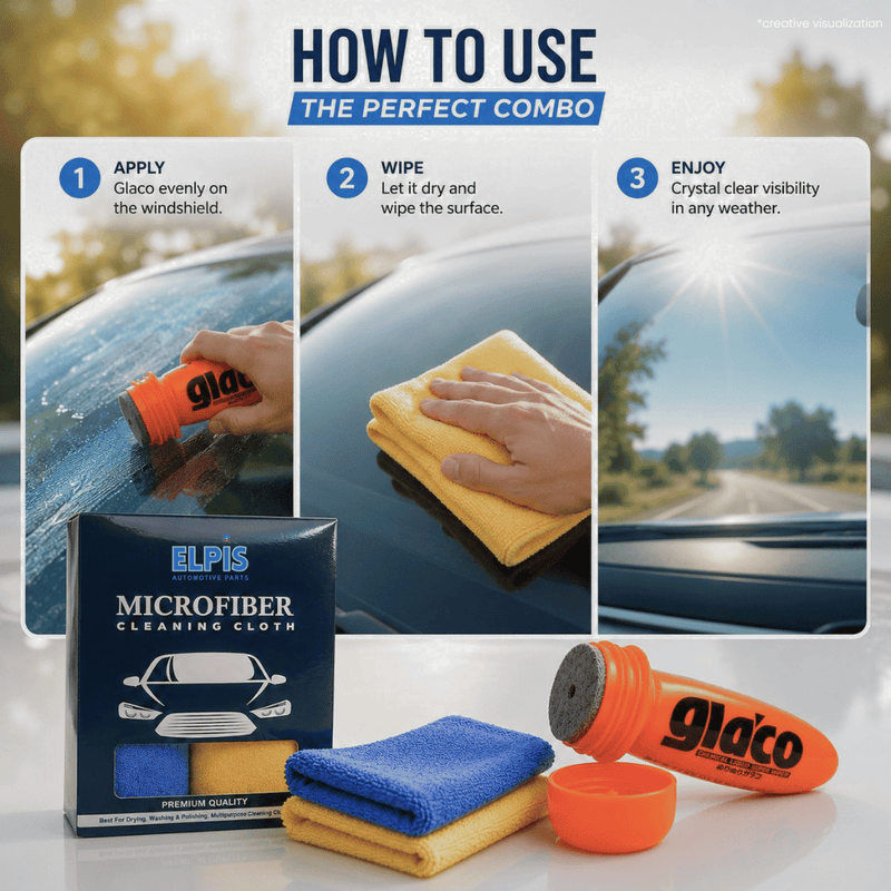Glaco Roll-On + 800 GSM Microfiber Cloth Combo