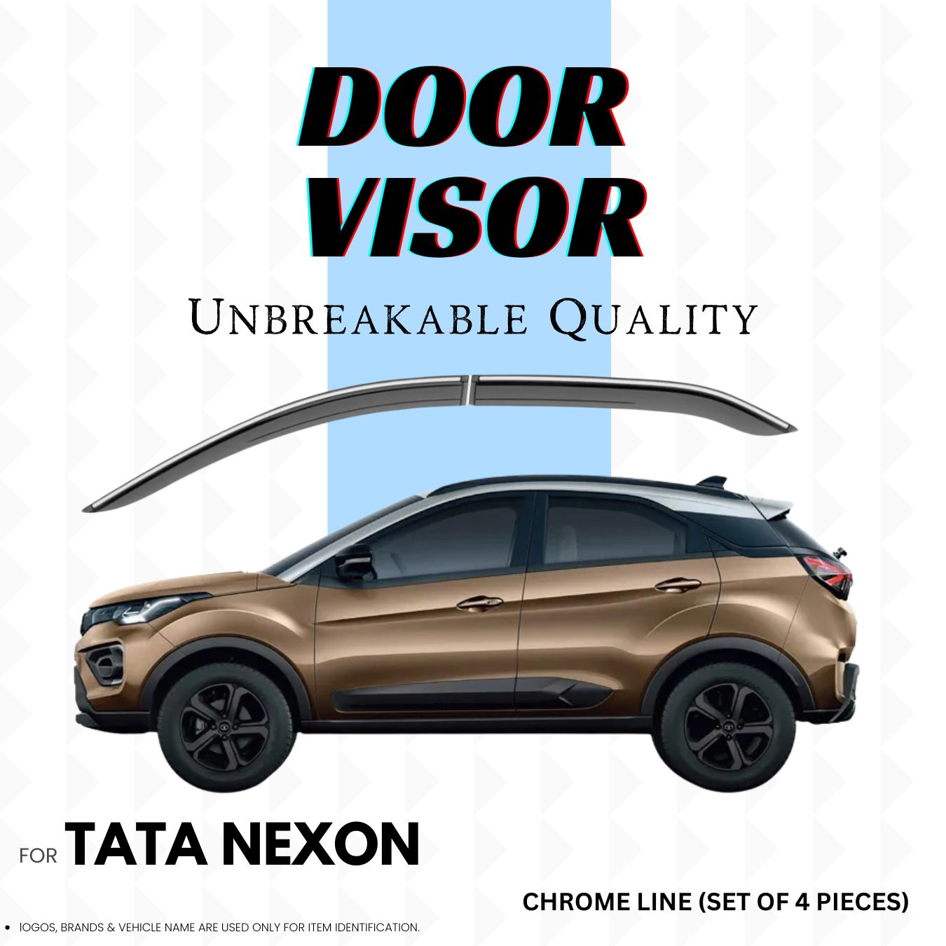 DOOR VISOR CHROME FOR TATA NEXON NEW (2024 ONWARDS) SET OF 4
