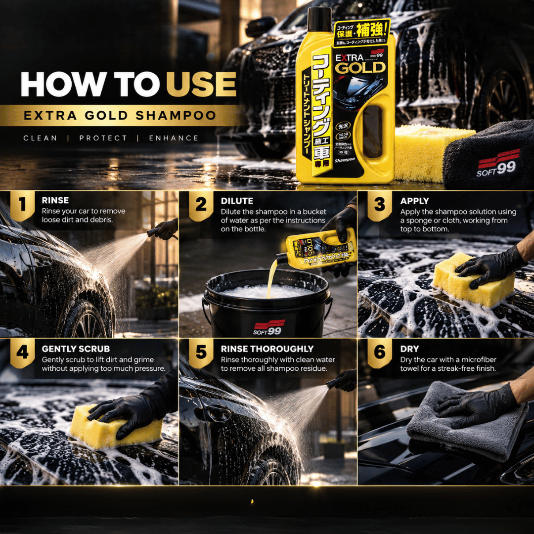 EXTRA GOLD Treatment Shampoo for Coated Cars - Premium Car Wash, Enhances Coating, Protects Paint, 500ml