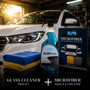 Elpis Glass Cleaner & Microfiber Cloth 350 GSM – Pack of 3