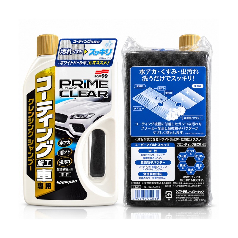 SOFT99 Prime Clear Shampoo 750ml – Cleansing Shampoo for Car Body Wash
