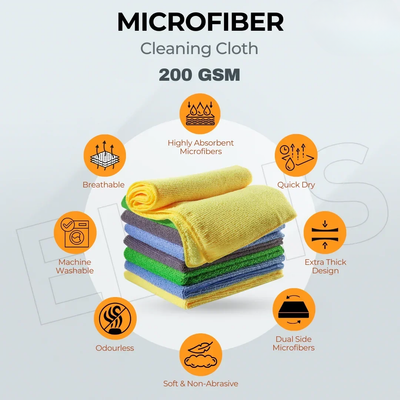 Microfiber Cleaning Cloth (200GSM) - Ultra Soft and Lint-Free, Perfect for Cleaning and Dusting Pack of 3