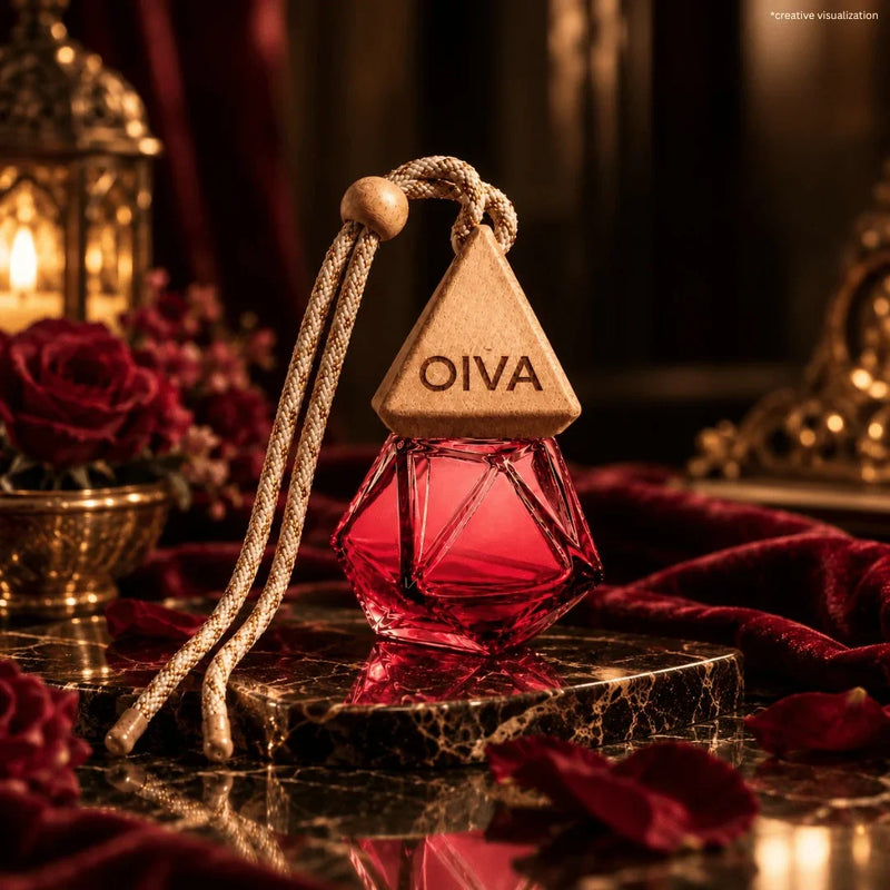OIVA Delta Series car hanging perfume Velvet Musk – mess-free jute rope hanging design