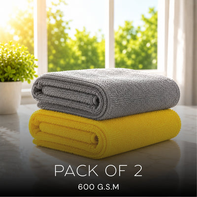 Microfiber Towel 600 GSM – Pack of 2 Super Absorbent Car Drying Towels