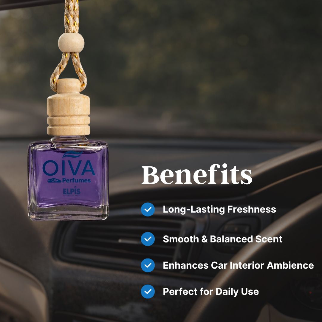 Elpis OIVA Orchid Bloom + Polar Mist Car Perfume Combo (Pack of 2) – Long-Lasting Luxury Car Air Freshener with Lemon Citrus, Jasmine, Lily & Fresh Floral Notes