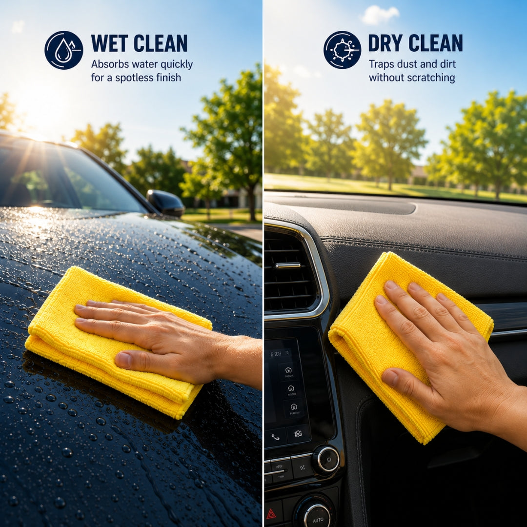 Microfiber Towel 600 GSM – Pack of 2 Super Absorbent Car Drying Towels