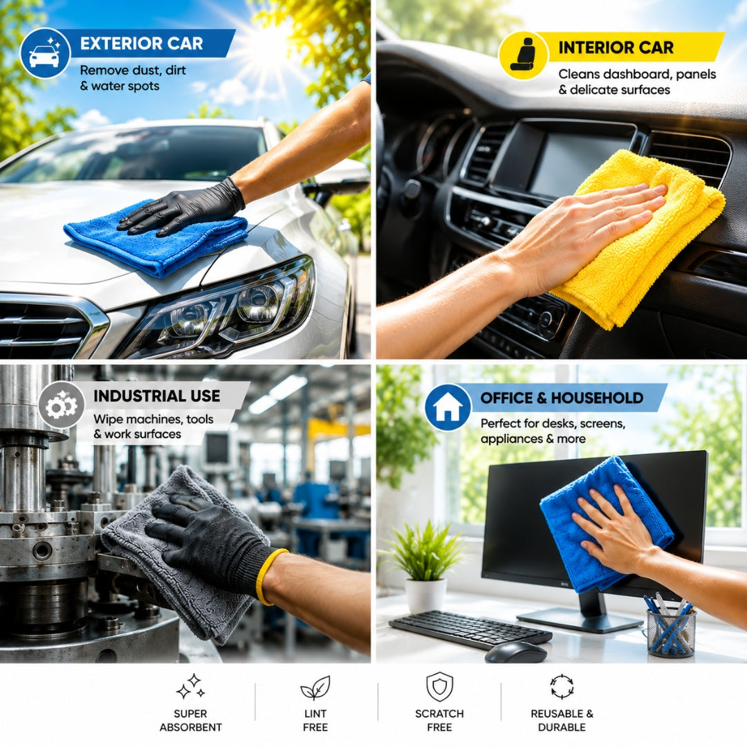 Microfiber Towel 600 GSM – Pack of 2 Super Absorbent Car Drying Towels