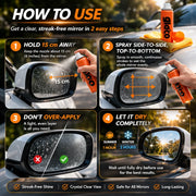 Step-by-step guide to applying Glaco Mirror Coat Zero on car side mirror
