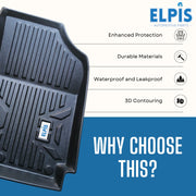 Black 3D contoured car floor mat with waterproof, durable design for enhanced protection
