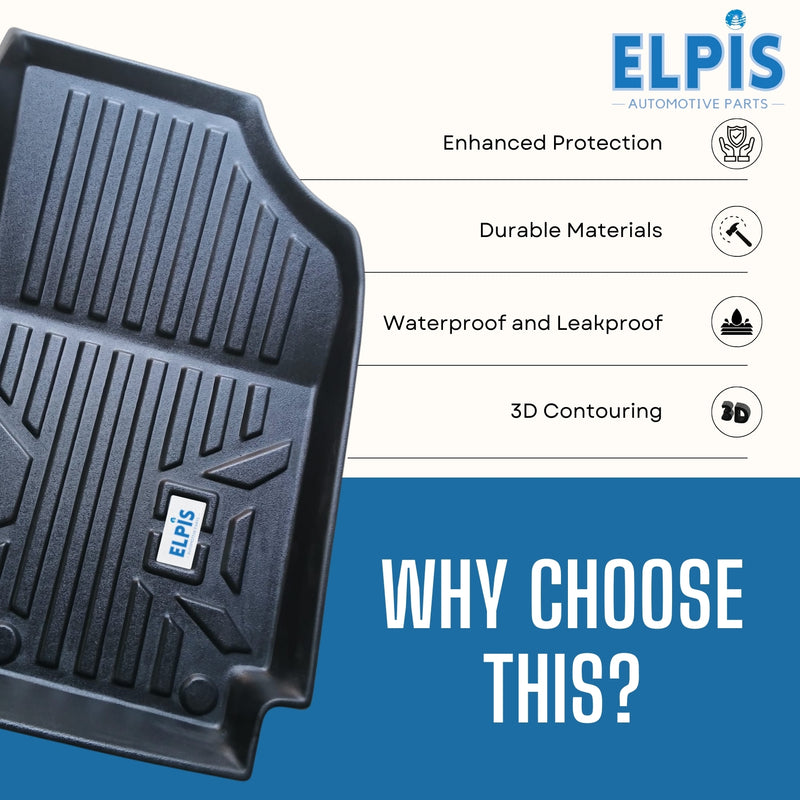 Black 3D contoured car floor mat with waterproof, durable design for enhanced protection