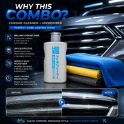 Soft99 Chrome Cleaner + Microfiber Cloth 350 GSM Combo