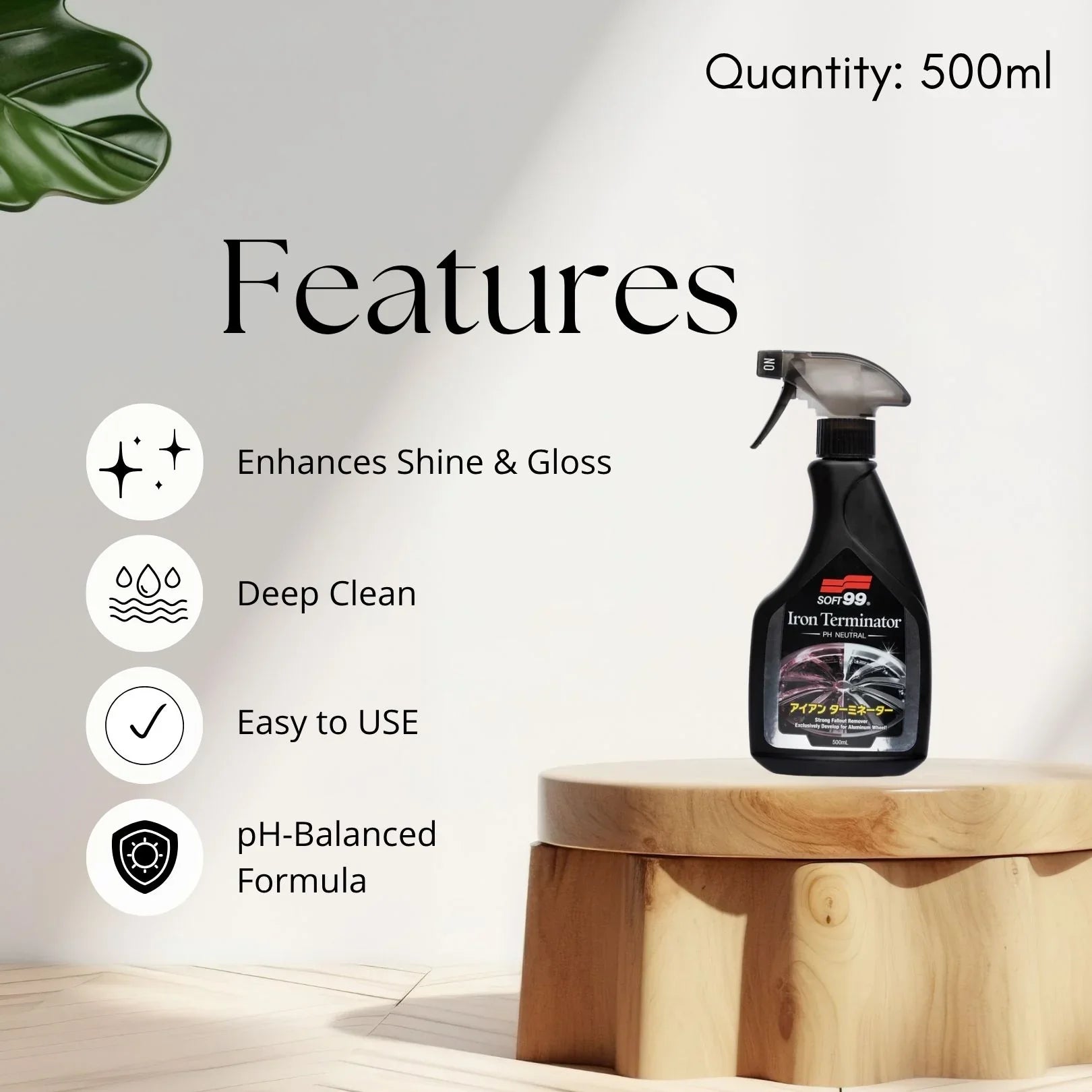 Soft99 Iron Terminator – Advanced Iron Remover & Wheel Cleaner Spray | Safe for Paint & Rims | pH-Balanced | Color-Changing Formula – 500ml