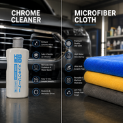 Soft99 Chrome Cleaner + Microfiber Cloth 350 GSM Combo
