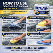 Soft99 Coating & Cleaning Wax – For White & Pearl White Cars | All-in-One Cleaner, Polish & Protective Wax | Hydrophobic Shine with 120-Day Durability