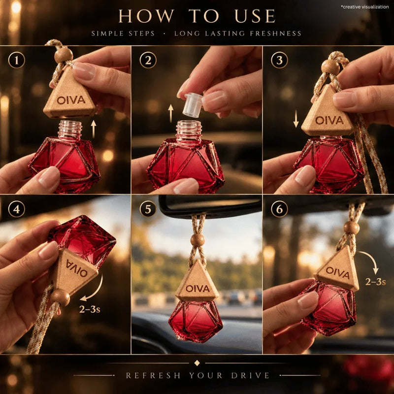 OIVA car hanging perfume Delta Series – best car perfume India Velvet Musk variant