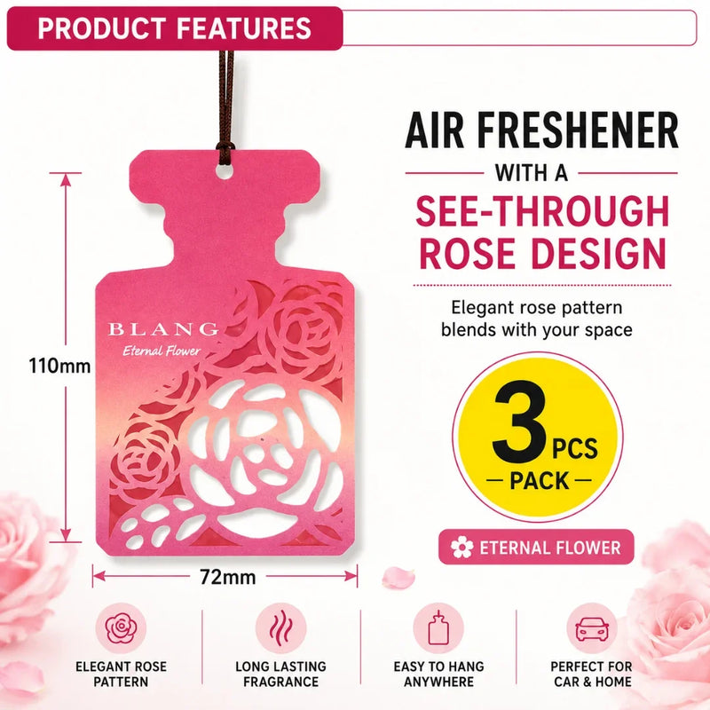 Carmate Blang Hanging Rose Eternal Flower Car Perfume | Pack of 3