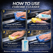 Soft99 Chrome Cleaner – 125ml | Non-Abrasive Liquid Polish for Chrome Parts – Restores Shine & Mirror Finish – Easy-to-Use Emulsion for Grills, Bumpers, Exhaust Pipes & More