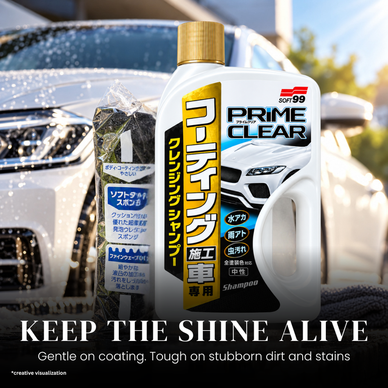 SOFT99 Prime Clear Shampoo 750ml – Cleansing Shampoo for Car Body Wash