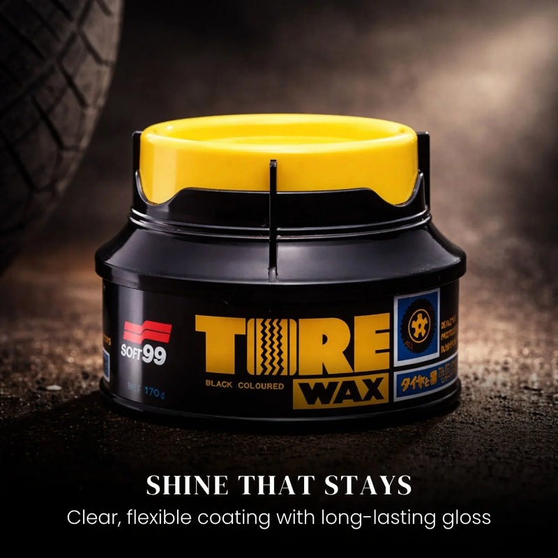 Soft99 Tire Wax Black 170g | Long-Lasting Tire Shine & Protection