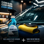 Elpis Glass Cleaner & Microfiber Cloth 600 GSM – Pack of 2