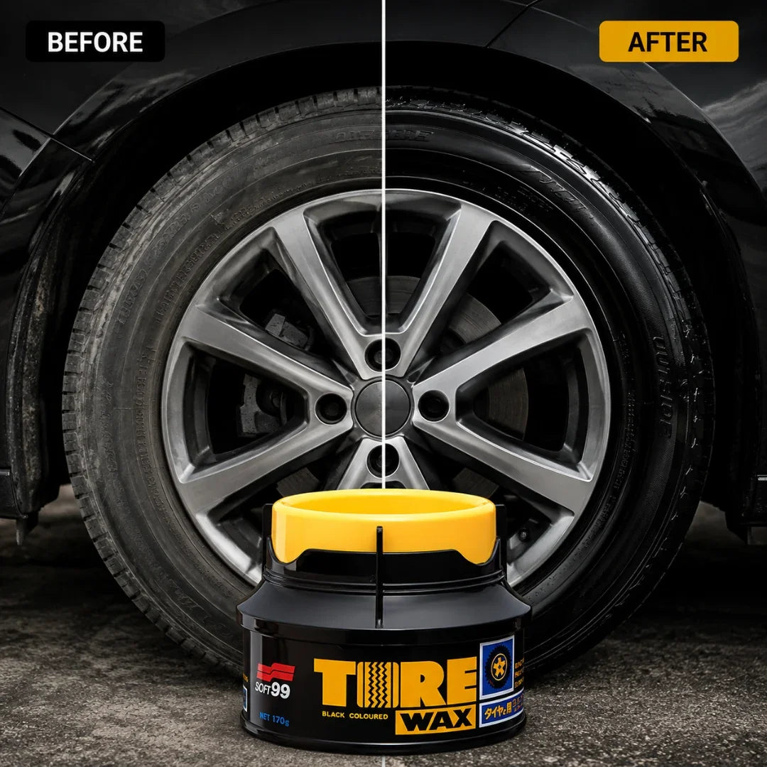 Soft99 Tire Wax Black 170g | Long-Lasting Tire Shine & Protection