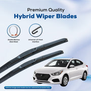 Premium hybrid wiper blades with double memory steel sheet and universal J/U hook for cars