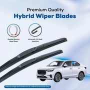 Premium hybrid wiper blades with double memory steel sheet and universal J/U hook for cars