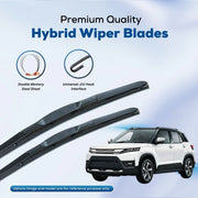 Premium hybrid wiper blades with double memory steel sheet and universal J/U hook for cars