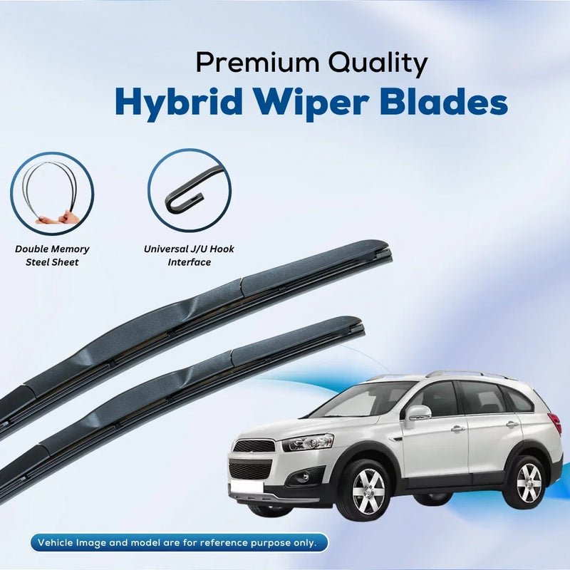 Premium hybrid wiper blades with double memory steel sheet and universal J/U hook for cars