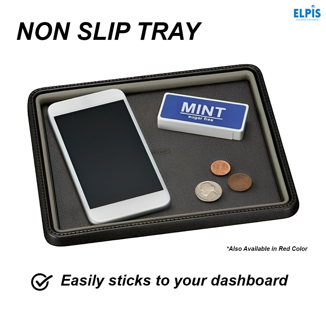 Non-Slip Pad Tray Type L Size Leather-like Gray - Elpis Auto