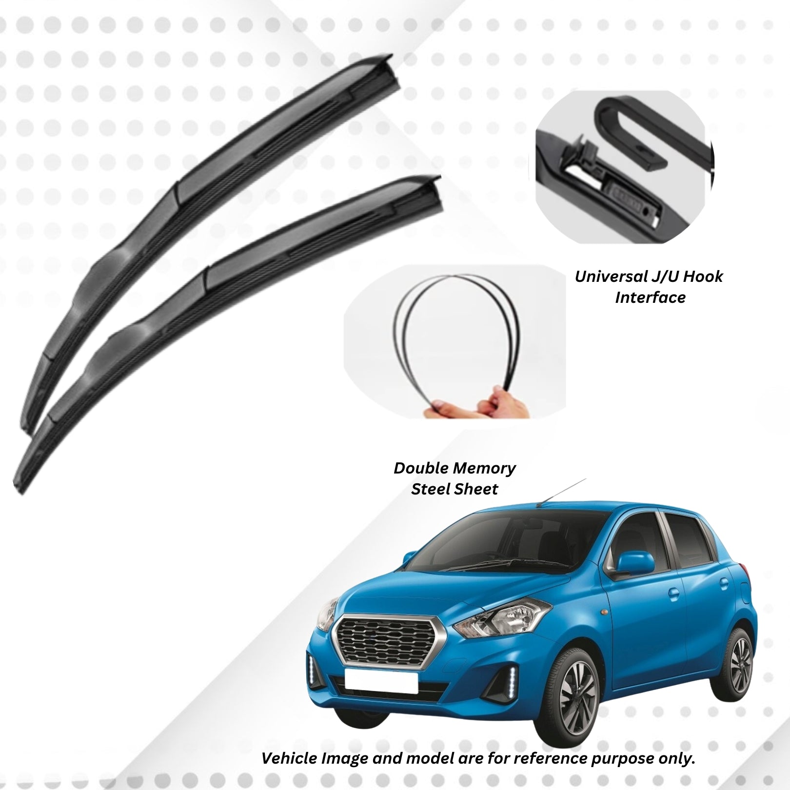 For Nissan/Renault Dastsun Go/Go+ ELPIS® Premium Quality Hybrid Wiper Blades.