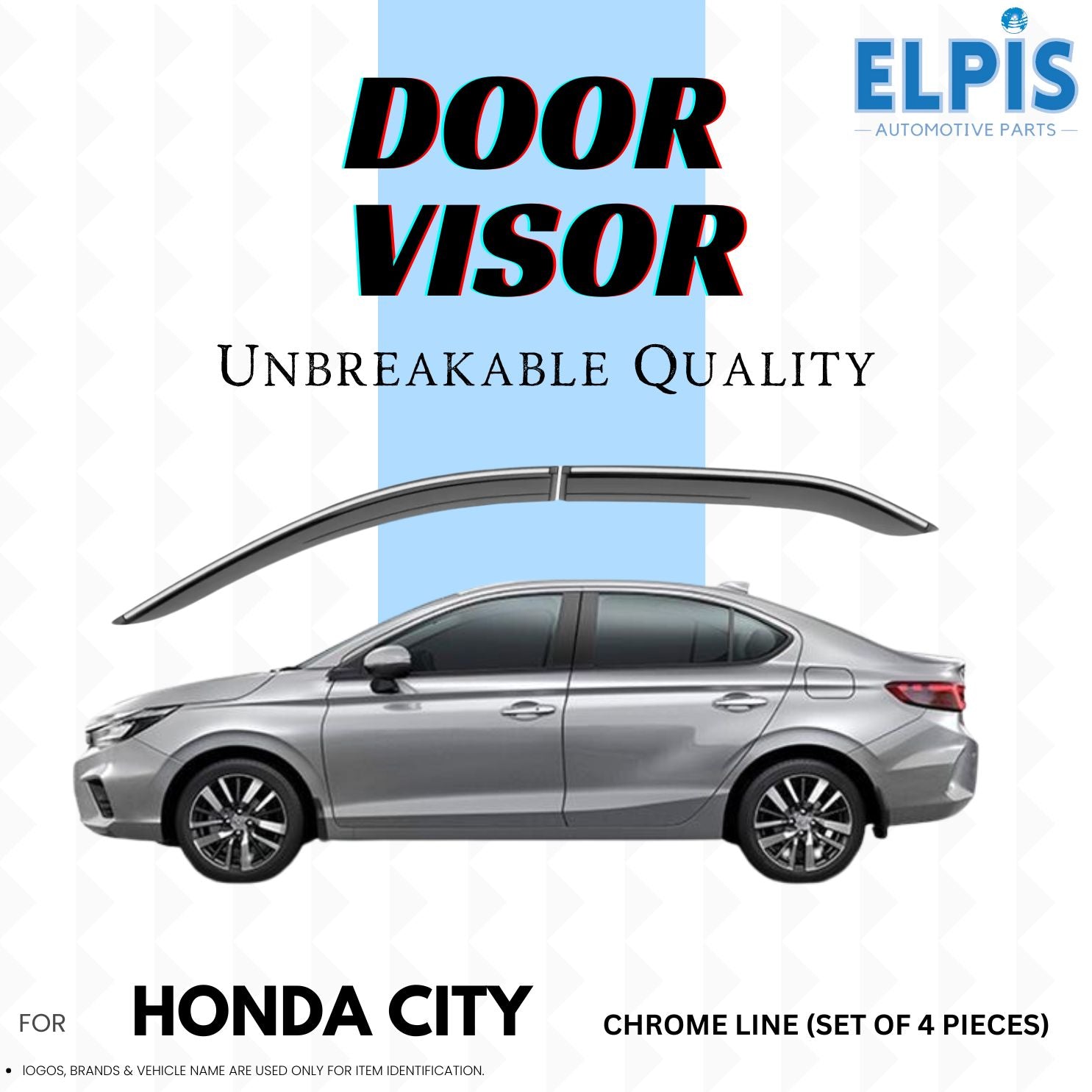 DOOR VISOR CHROME FOR HONDA CITY(2020 ONWORDS) SET OF 4