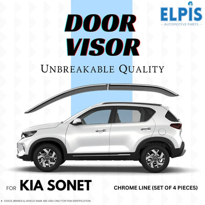DOOR VISOR CHROME FOR KIA SONET  (2024 ONWARDS) SET OF 4