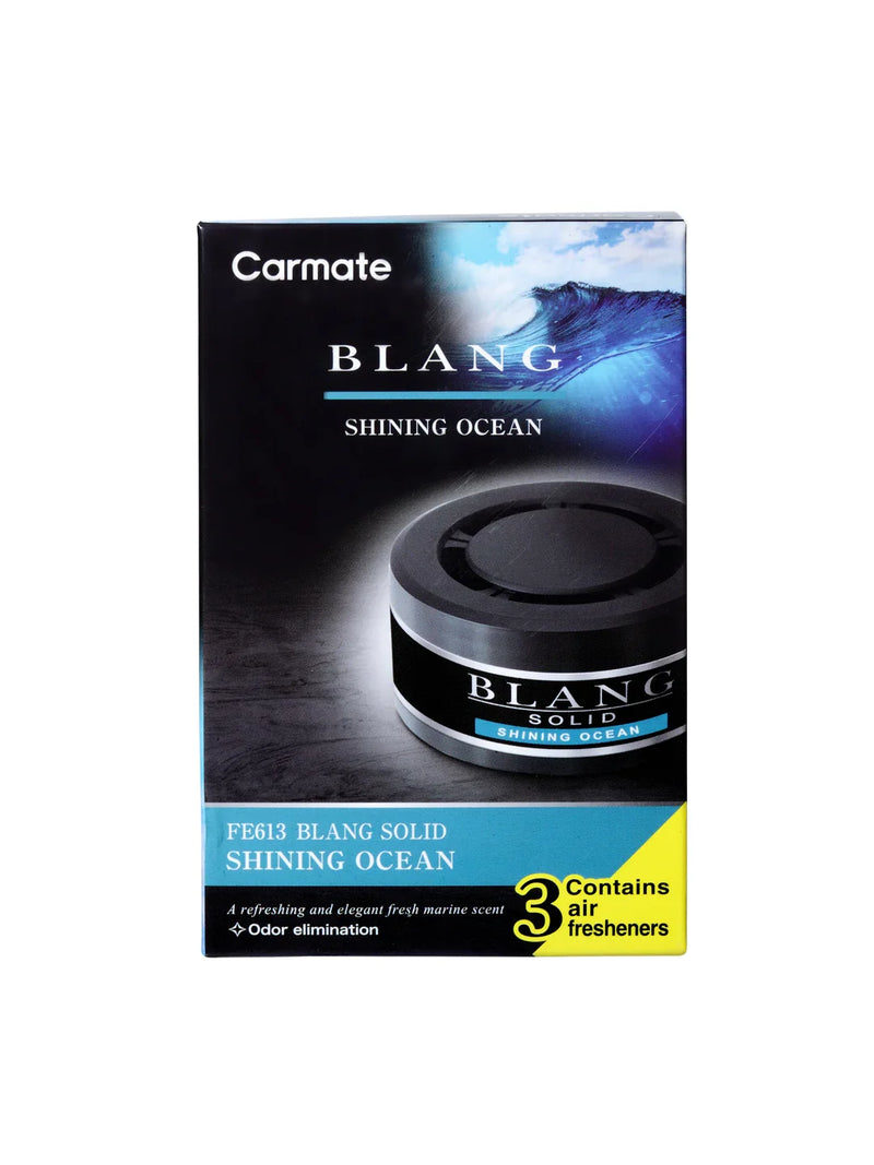Carmate Blang Solid Shining Ocean car air freshener pack with 3 marine scent odor eliminators