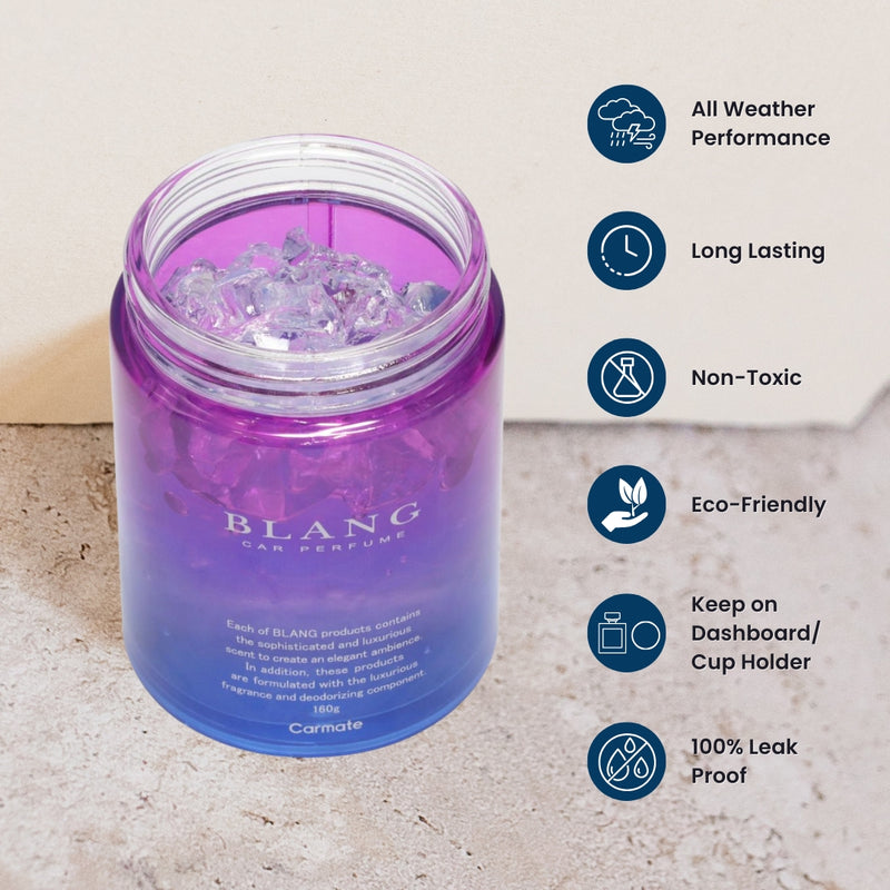 Carmate BLANG Gel Large Car Perfume – White Musk | Luxury Long-Lasting Gel Air Freshener & Deodorizer (160g)