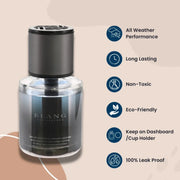 BLANG car perfume bottle with long-lasting, leak-proof, eco-friendly features for dashboard or cup holder use