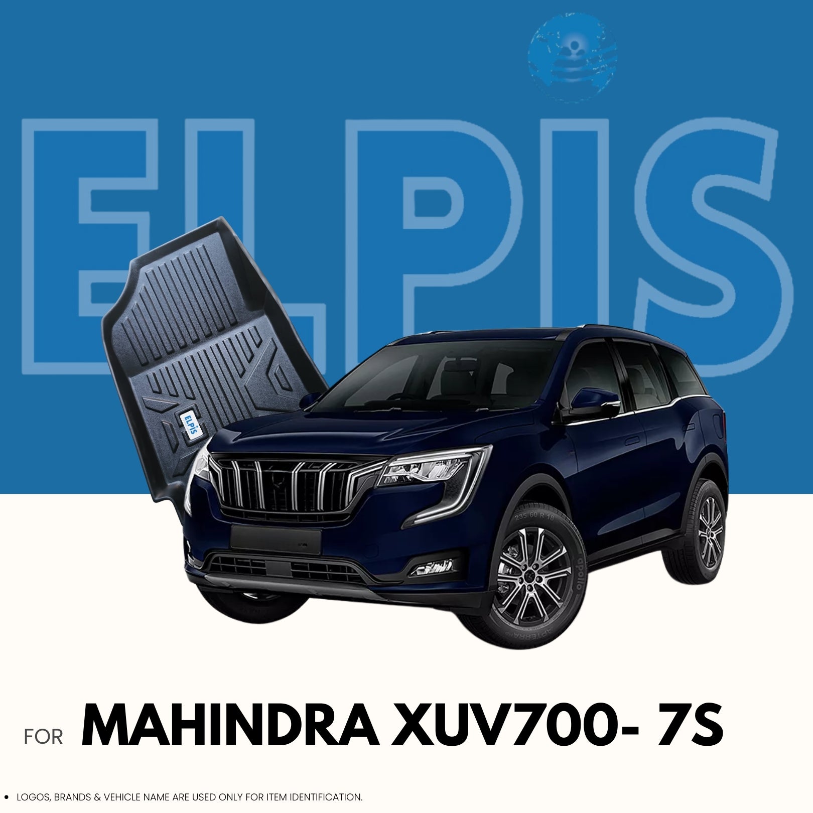 Suitable for Mahindra XUV700 7S 2021 Onwards  ,ELPIS® Premium Quality Car Floor Mat LLM.