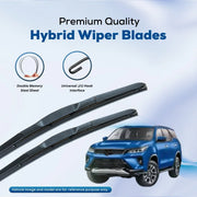 Premium hybrid wiper blades with double memory steel sheet and universal J/U hook for cars