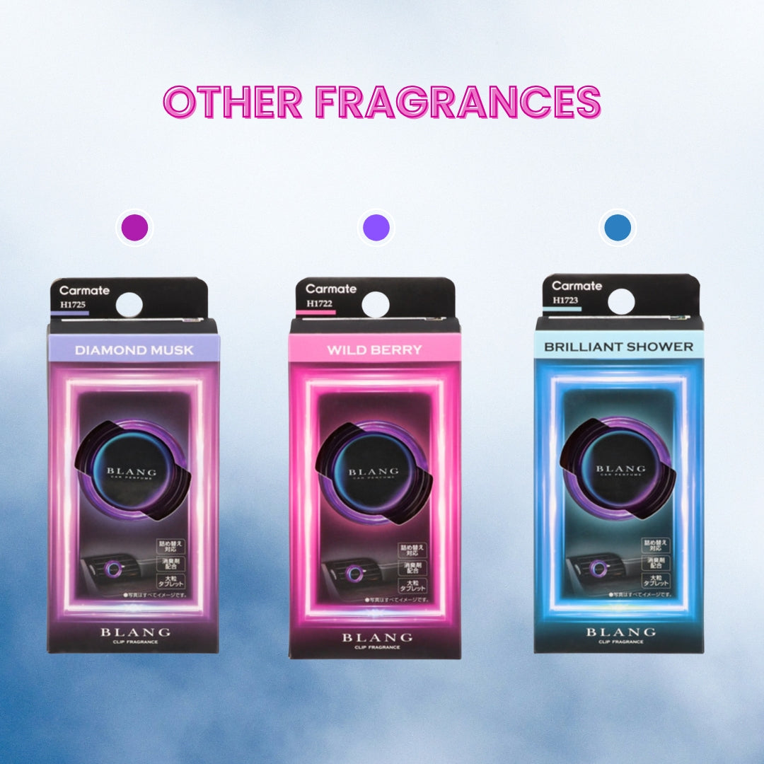 Carmate BLANG White Musk Car Perfume – Luxury Refillable Vent Clip Air Freshener & Odor Eliminator