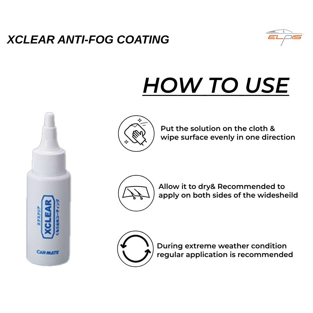 XCLEAR Anti-Fog Spray for Glasses, Goggles, and Visors - Long-Lasting, Non-Toxic Anti-Fog Coating for Clear Vision - Elpis Auto