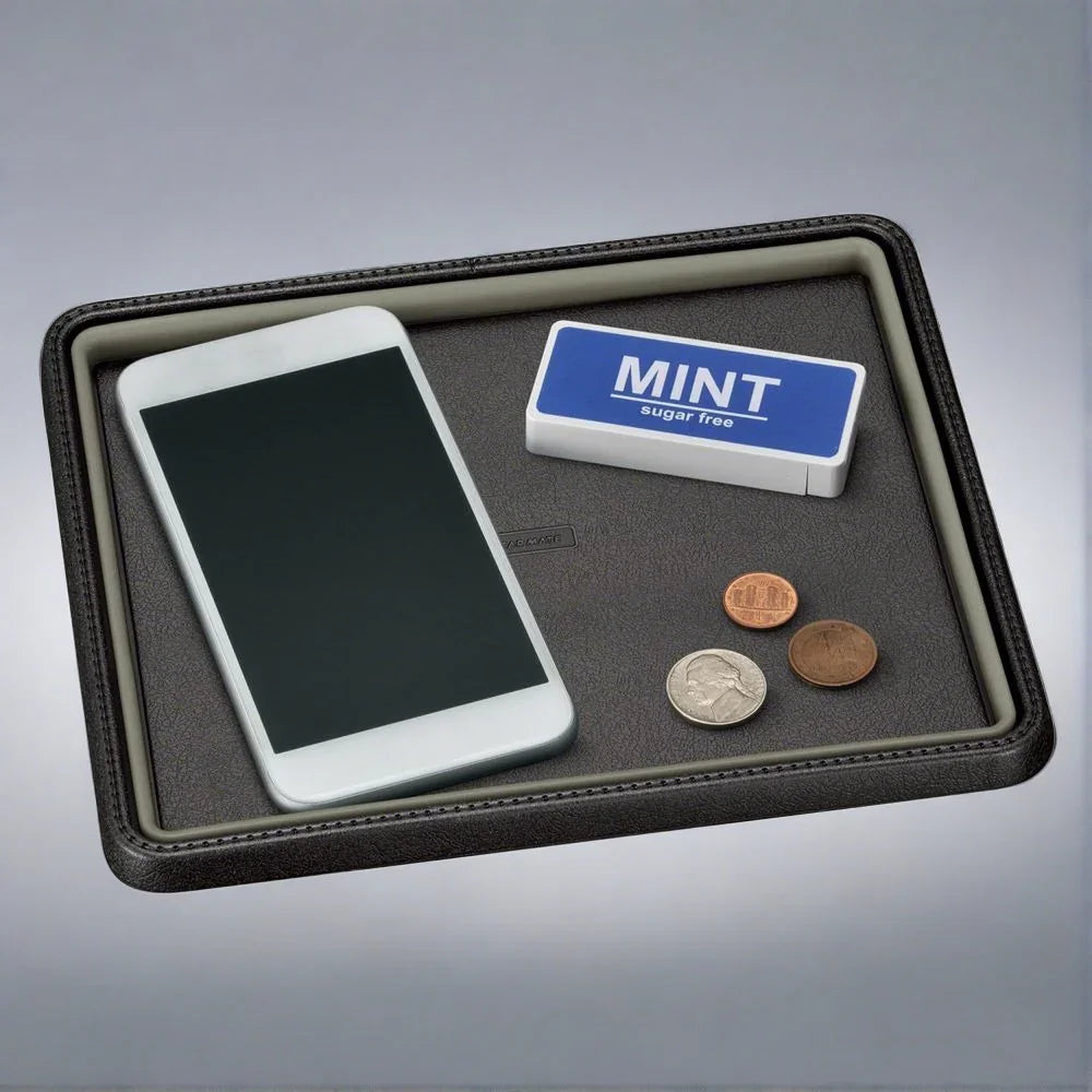 Non-Slip Pad Tray Type L Size Leather-like Gray - Elpis Auto