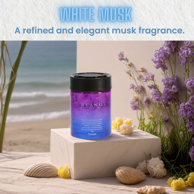 Carmate BLANG Gel Large Car Perfume – White Musk | Luxury Long-Lasting Gel Air Freshener & Deodorizer (160g)
