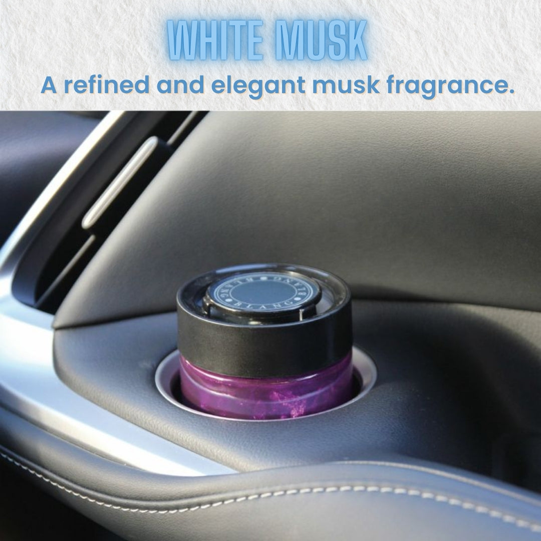 Carmate BLANG Gel Large Car Perfume – White Musk | Luxury Long-Lasting Gel Air Freshener & Deodorizer (160g)