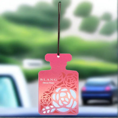Carmate Rose Pattern Hanging Air Freshener | Floral & Fruity Musk Fragrance | Long-Lasting Scent | Car, Room & Closet Use | Pack of 3