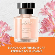 BLANG Liquid Premium Car Perfume Pour Homme with elegant fragrance for sophisticated car ambiance, pink floral design