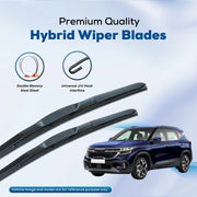 Premium hybrid wiper blades with double memory steel sheet and universal J/U hook for cars